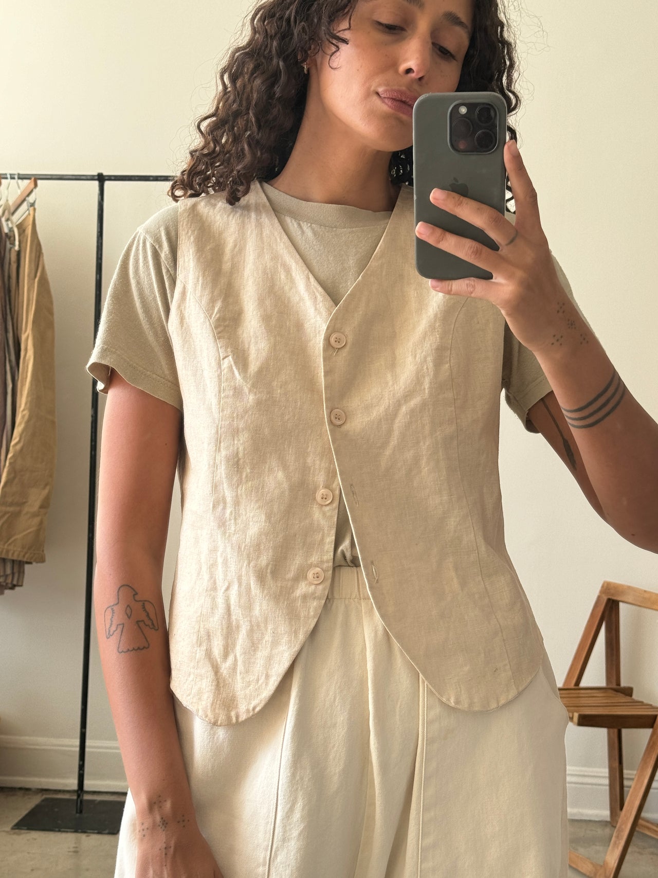 Linen Cream Vest